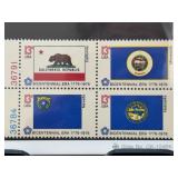 1976 State Flags Plate Block Stamps