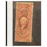 1862-8 US 25Â¢ Revenue Stamp, First Series
