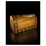 Wooden Fleur-de-Lis Music Jewelry Box