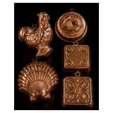 5 Decorative Copper Baking Molds