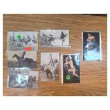7 Vintage Postcards, Native American Erotic