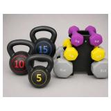 Dumbbells and Kettlebells Set