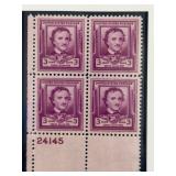 1949 US 3Â¢ Edgar Allan Poe Plate Block Mint
