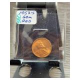 1953-S Lincoln Wheat Cent Gem Red