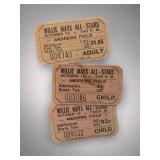 Willie Mays All-Stars 1957 Ticket Stubs