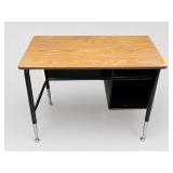 School Desk with Laminate Top and Storage