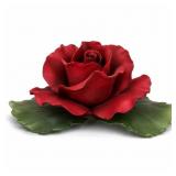Capodimonte Porcelain Red Rose Figurine