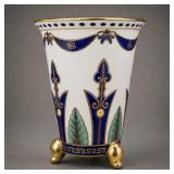 Porcelain Vase with Gilt Detailing Three-Gilt Feet