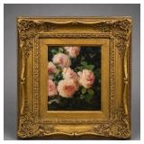 Framed Floral Board Print with Ornate Frame