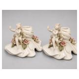 Reina Castle Bone China Cherub Figurines Pair
