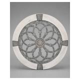 28in Decorative Metal and Wood Wall Medallion