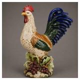 Glazed Ceramic Rooster Figurine