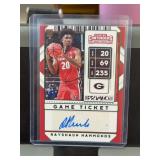 2020 Panini Contenders Rayshaun Hammonds Auto