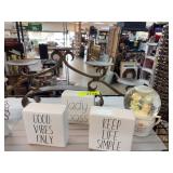 Ceramic Plaque Trio and Friendship Snow Globe