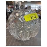 Cut Crystal Glass Rose Bowl Vase