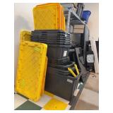 15 Black Storage Totes with Lids