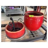 Red Ceramic Planters