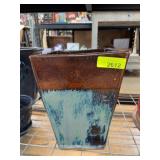 Square Ceramic Planter with Drip Glaze