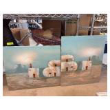 Signed Pueblo Scene Oil Paintings