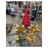 Holiday Decor Lot with Ornaments and Tree