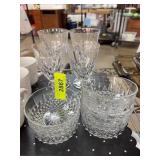 Crystal Dessert Bowls and Wine Glasses Set