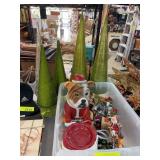 Christmas Decor Lot With Figurines and Trees