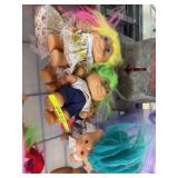 Six Assorted Troll Dolls in Outfits