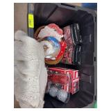 Holiday Decor Lot With Plates and Tree Skirt