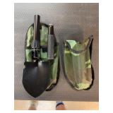 Two Camping Folding Shovels with Pouches