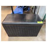 Black Woven Storage Bench, 22" x 10" x 14"
