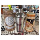 Ceramic Beer Steins and Ketel One Shaker