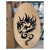 Dragon Design Wooden Skimboard, 35 x 19 in