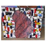 Abstract 28ï¿½ x 22ï¿½ Acrylic Painting Signed