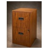 Two-Drawer Woodgrain Vertical File Cabinet