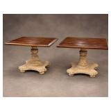 Square Wooden Pedestal Tables