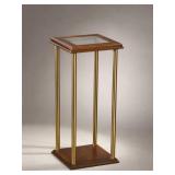 Wood and Brass Display Pedestal Stand