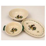Metlox Poppytrail Pottery Rooster Serving Set
