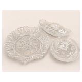 3 Pressed Glass Serving Dishes