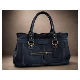 Coach Navy Blue Leather Shoulder Bag