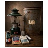 Coleman Lantern With Fuel Can and Parts