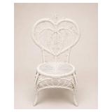 White Wicker Peacock Side Chair