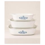 Corning Ware Blue Cornflower Casserole Set
