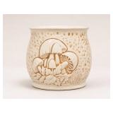 Ceramic Planter with Mushroom Relief
