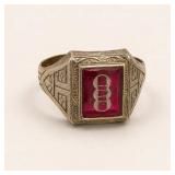 Gold Ring with Ruby Stone, 4.1g
