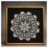 Framed Lace Doily 12-Inch Square