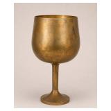 Large Brass Decorative Goblet, 10-Inch