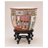 Large Chinese Famille Rose Fishbowl Planter