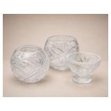 Cut Glass Crystal Bowls and Dish Set