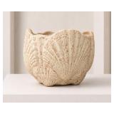 White Ceramic Shell Motif Planter