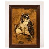 Framed Owl Print Wall Art, 16x24 Inches